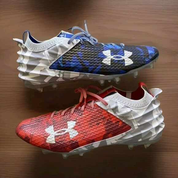 Under Armour Mens Blur Smoke 2.0 USA Freedom Football Cleats Size 13 3026341-100 main image 4